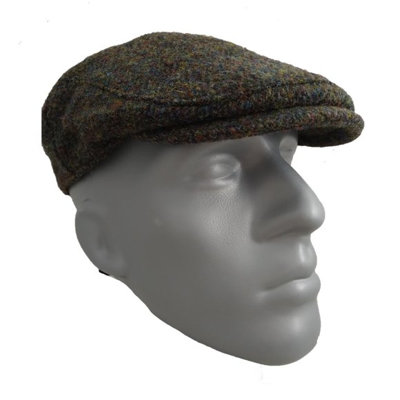 Hartside HS14 Scottish Highland Harris Tweed® Flat in Forest Green - CHOOSE SIZE - Picture 3 of 11